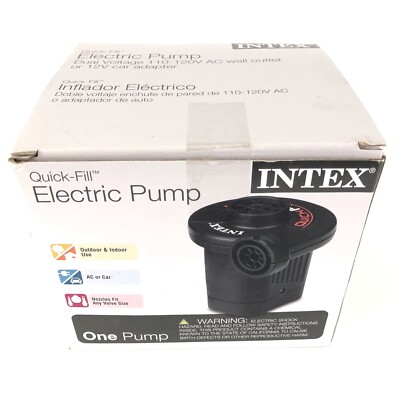 Intex Quick-Fill Electric Pump AC/DC Inflation or Car 110-120V or 12V New in Box