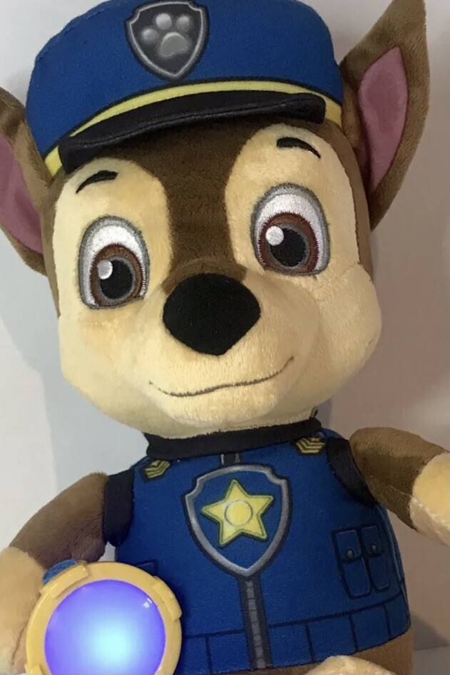 Paw Patrol Snuggle Up Pup CHASE 13” Plush Toy With Night