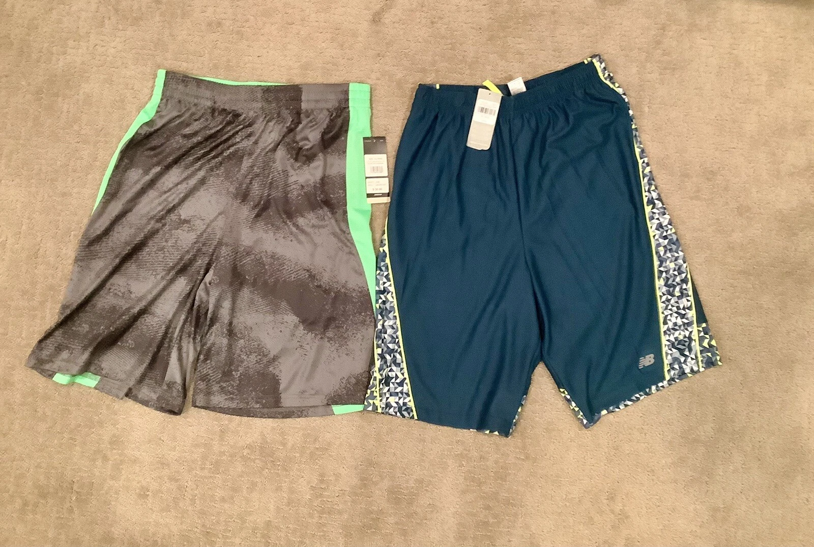 2 pantaloncini sportivi nuovi Big kid boy XL extra large 18 20 New Balance Under Armour