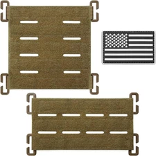 2 Pack Upgrade 8 Laser Cutting Hole Molle Patch Display Holder, Molle Hook & Loo
