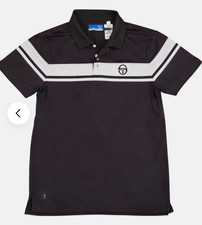 Sergio Tacchini Young Line Polo Shirt Mens XL Black Athletic EUC