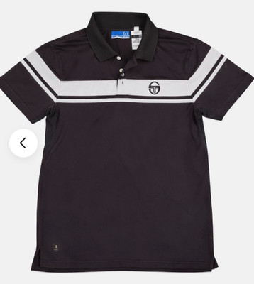 Sergio Tacchini Young Line Polo Shirt Mens XL Black Athletic EUC
