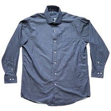 Tommy Hilfiger Dress Shirt Mens Large 16-16.5 Blue Button Down Regular Fit Sz L
