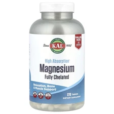 Magnesium, Fully Chelated, High Absorption, 270 Tablets