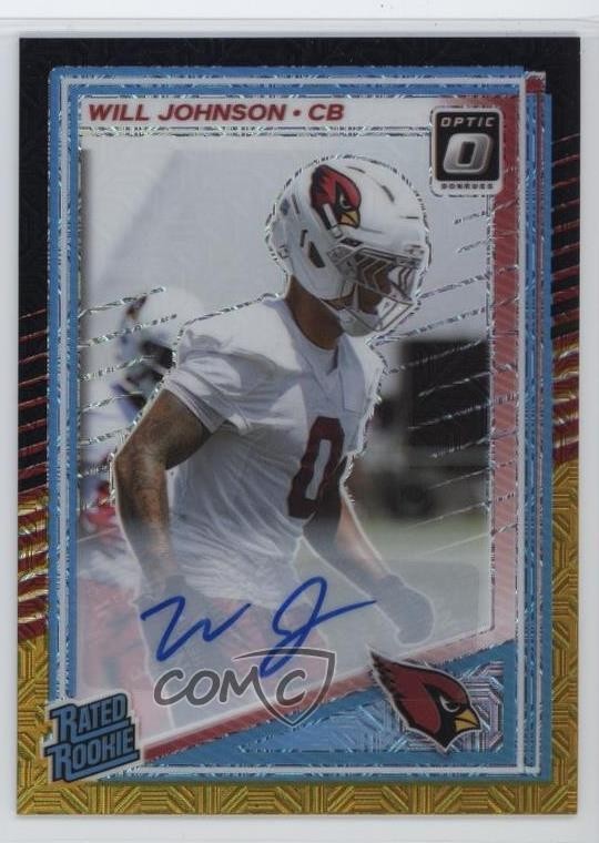 2025 Donruss Optic Rated Black Gold Prizm 1/60 Will Johnson Rookie Auto RC 00kr