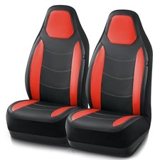 Car Seat Cover, Leather Seat Covers, Automotive High Back Front Front Seat Red