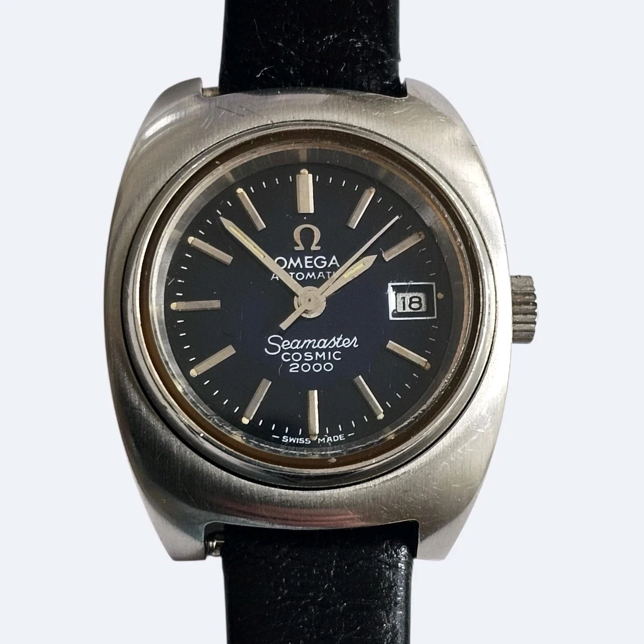 Omega — Omega Seamaster Cosmic 2000 Ladies Automatic Vintage Watch Blue Dial 25.5mm