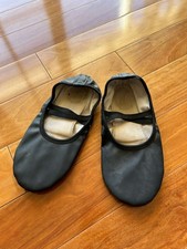 Girls Soft PU Leather Dance Shoes Size Ballet Flats Split Sole Elastic Straps