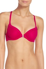 Calvin Klein QF1815 Hint Underwire Demi Racerback Bra SZ 32C Trans Pink