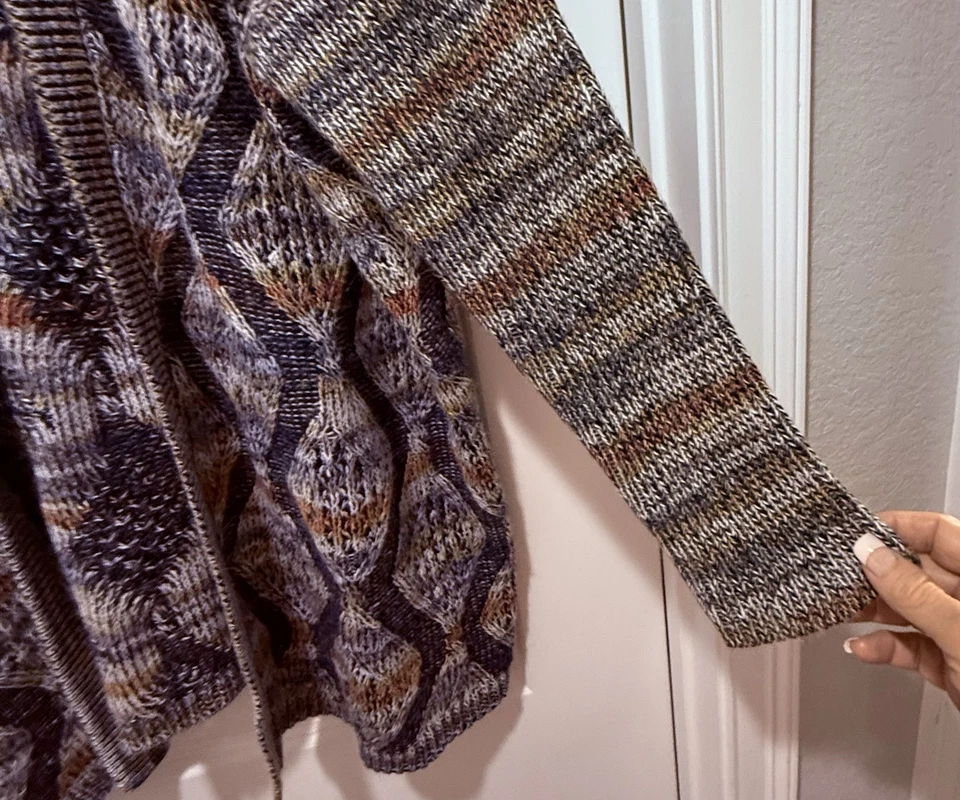 Suéter de Lana Suave Surroundings Cárdigan Abierto Plumero 2XL AZUL/GRIS ¡Pre-AMADO! 💕 Foto 3 de 4