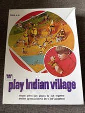 Vintage 1974 Whitman Press out Pieces - Play Indian Village Playsheet Kids Set