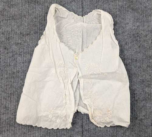 Vintage Vest Baby 0-3M Cotton Embroidered Victorian Cottage Peasant Photo Nature
