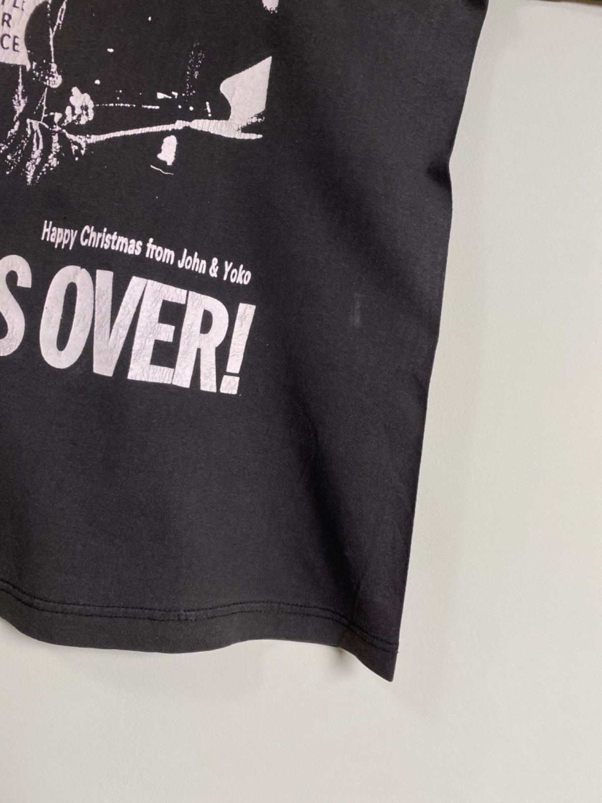 Vintage 90s John Lennon War Is Over! John & Yoko Rock T-Shirt Size L Sun Faded image 8