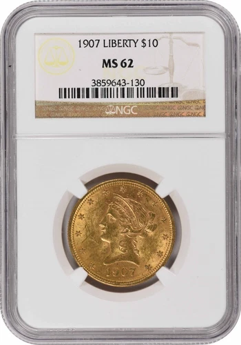 1907 $10 Gold Liberty Head MS62 NGC