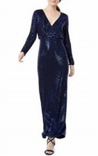 Vince Camuto Shimmer Long Sleeve Gown Size 6