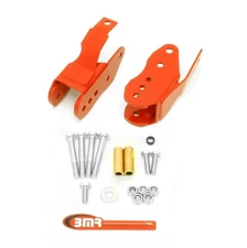BMR Control Arm Relocation Bracket Rear Lower Steel Red Bolt-On Ford Mustang Pr