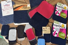 Vtg Iron-On Patches Fabric Repair Lot 69 Piece Bondex Fabric Stick 'n Stitch