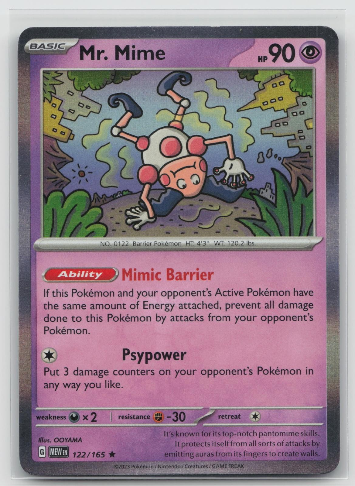 Mr. Mime 122/165 Rare 151 Pokemon Holo Near Mint