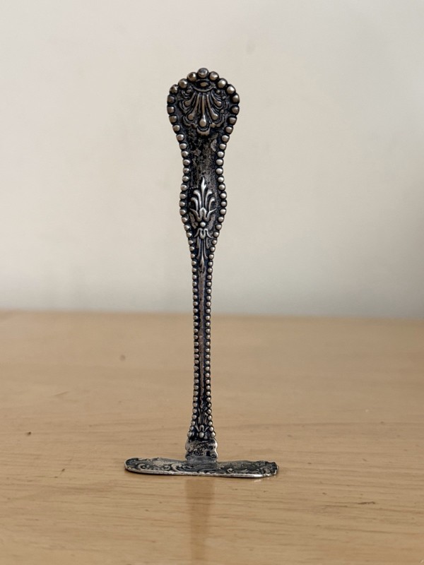 Antique WM Wise & Son Sterling Decorated Baby Food Pusher 1895