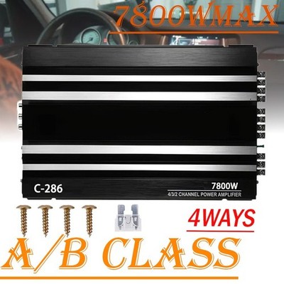 7800W Watt 4 Channel Car Truck Amplifier Stereo Audio Speaker Amp System Device