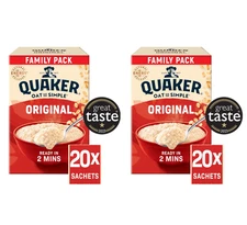 Quaker Oat So Simple Original Porridge BIG PACK 20 Sachets 720g PACK OF 2