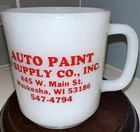 vintage GlasBake coffee mug Waukesha, WI Auto Paint And Supply