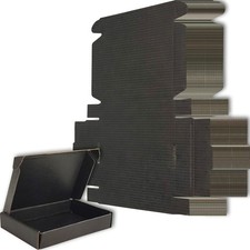 6x4x1 inches Small Shipping Boxes Set of 50 - Black Mailer Corrugated Cardboa...