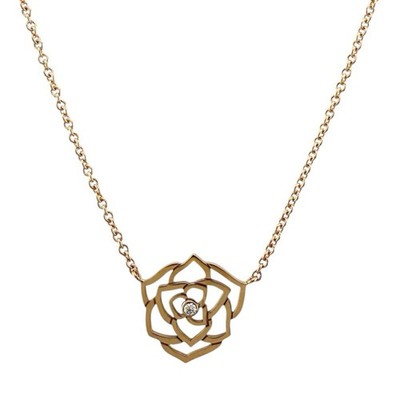 Piaget Collier K18 Roségold Diamant Rose gebraucht