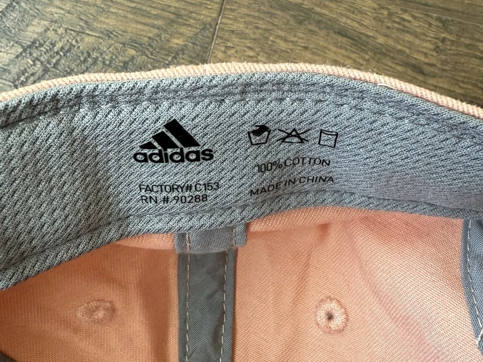 Adidas Dad Hat Baseball Cap Pink Cotton Adjustable Strapback Unisex NWOT - Image 3 of 3