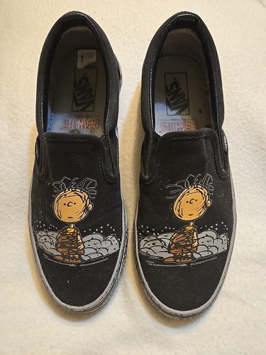 Vans x Peanuts Pig Pen Slipper schwarz Schuhe Herren 7,5 Damen 9.