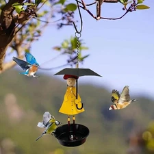 Hanger Bird Feeder Platform Feeder Attracts Multiple Birds feed Water Bird Patio