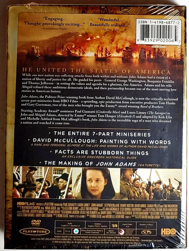 John Adams -HBO 7 Part Mini-Series [3-DVD Set] Widescreen, 2008, HBO - BRAND NEW - Image 2 of 4