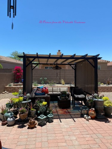90% UV Permeable Pergola Replacement Cover Panel Canopy Patio Cover w/Rod Pocket - Afbeelding 12 van 12
