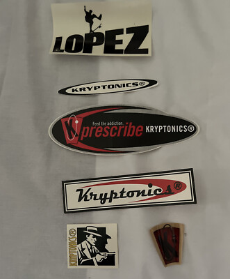 VINTAGE 1990's KRYPTONICS skateboard stickers;🔥6 Ct; Original