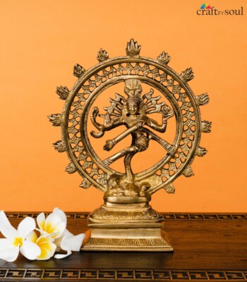 Dancing Shiva Nataraja Statue Brass Lord Temple Figurine Home Decor Sculpture