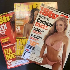 Lot of 3 STUFF Magazine Lot  2002 * Carmen Electra * Molly Sims * Allen  #MAX-9