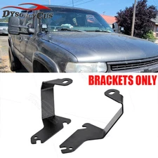 Hood Ditch LED Light Pods Brackets Wire Kit For Chevy Silverado GMC Sierra 1500