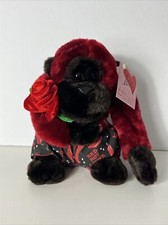 Dan Dee 10" Love Gorilla holding a Rose wearing Wild Thing Shorts Stuffed Animal