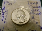 1961 P 25C Washington Quarter Proof 90% Silver-GOV'T W/CELLO!!
