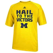 Michigan Wolverines NCAA Gold Adidas Climalite Performance T-Shirt Men's 3XL