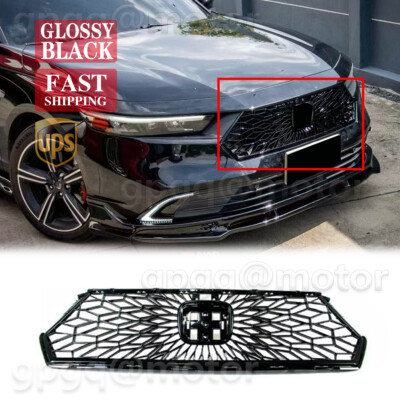 For Honda Accord 2023-25 Type-S Style Gloss Black Front Bumper Mesh Grille Grill