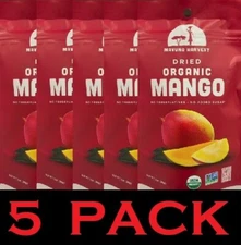 5x Mavuno Harvest ORGANIC Dried Mango Fruit NON GMO - 2 oz Bag - 5 PACK