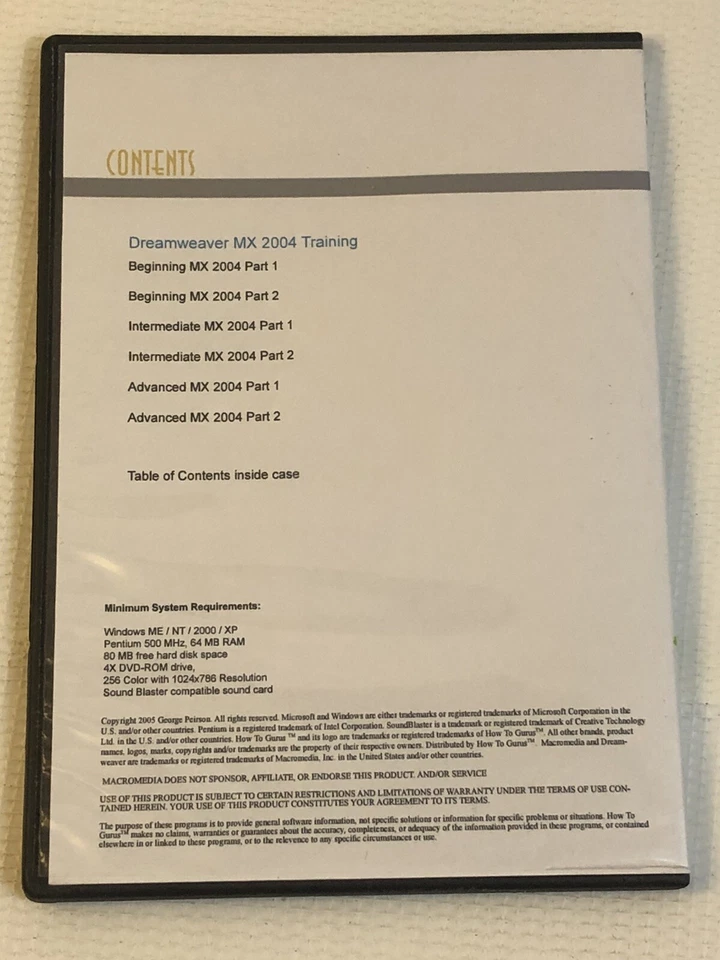 How to Gurus Video Based Training DVD Rom Macromedia Dreamweaver MX 2004 XP PC - Image 3 of 4