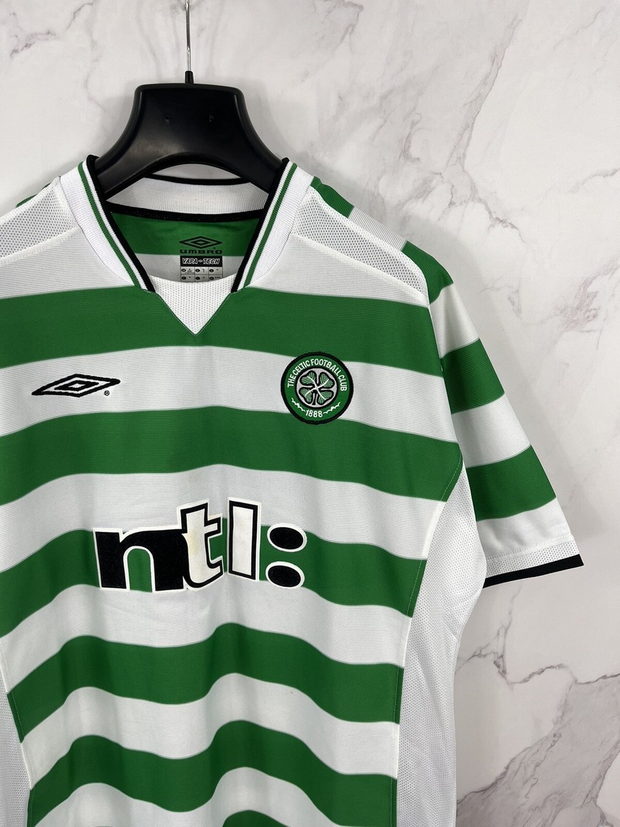 Vintage Umbro Celtic FC Football Jersey 2001 - 2003 Season Home
