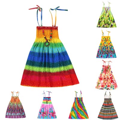 Summer Infant Girls Baby Clothes Vestidos Floral Bohemian Beach Straps Dress