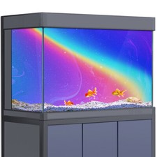 Aquarium D cor Background Sticker, Rainbow Colorful Fish Tank Poster