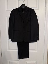 Cherokee Boys Black Dress Suit 3 Button Jacket Size7 Pleated Pants Boys Size 8