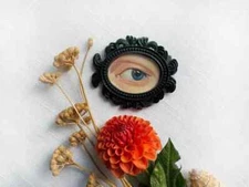 Antique Small Oil Lover's Eye Painting - Vintage Painting - Victorian Decor