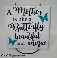 A mother is like a butterfly decal sticker for DIY 8" glass block tile