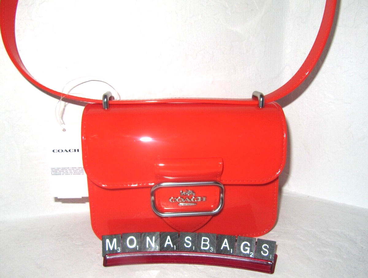 Coach CR287 Jelly Morgan Square Crossbody Bag Miami Red NWT $398